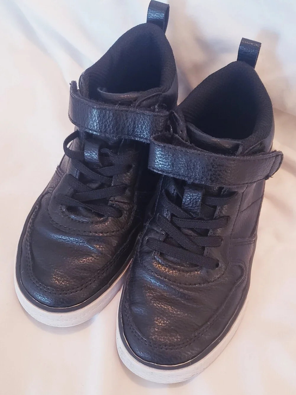 Children's Place Black High-Top Sneakers with Velcro Straps Size 11